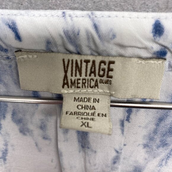 Vintage America Blues Shirt Womens XL Tye Dye Western Boho Flowy Lyocell Soft - Picture 4 of 9